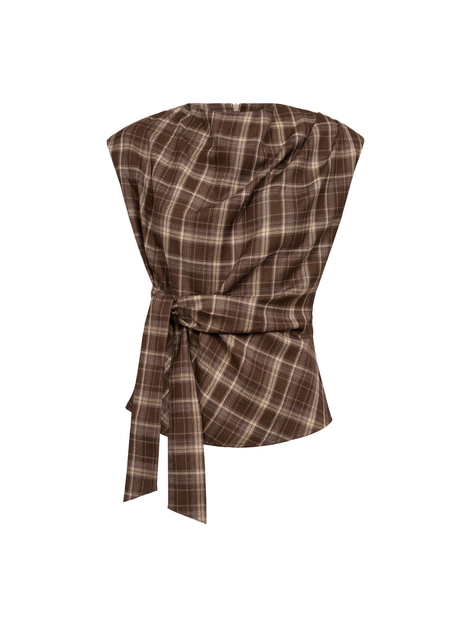 DagnyCC Check Pleat Top
