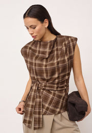 DagnyCC Check Pleat Top