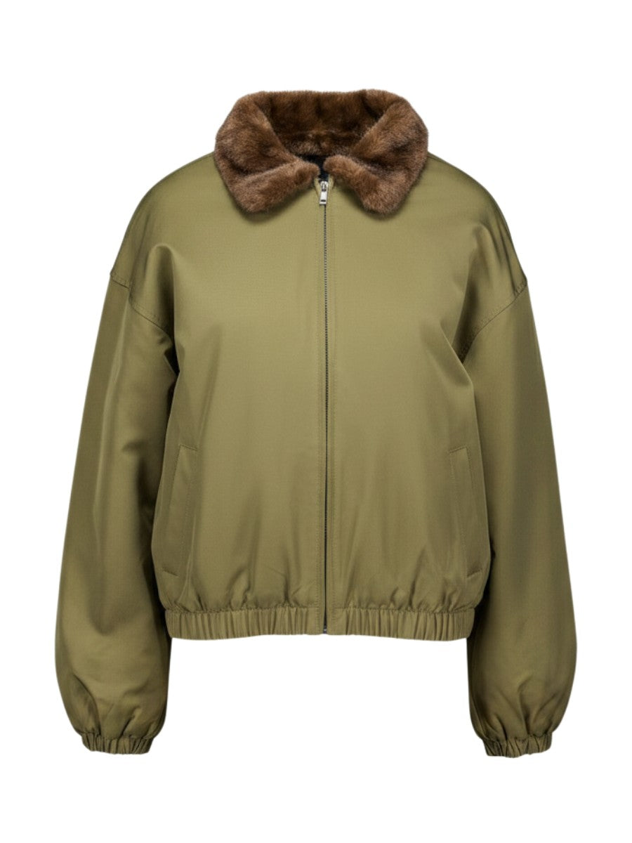 Fur bomber green