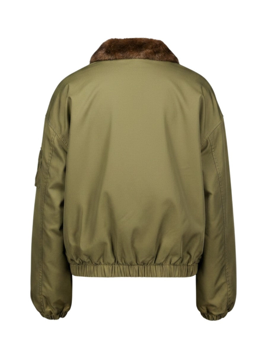 Fur bomber green