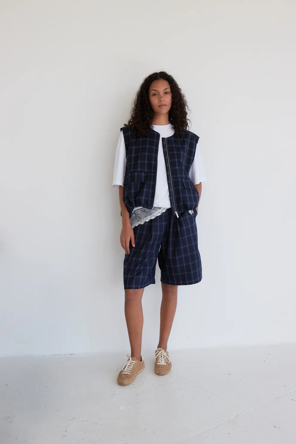 Nona jacket navy checks