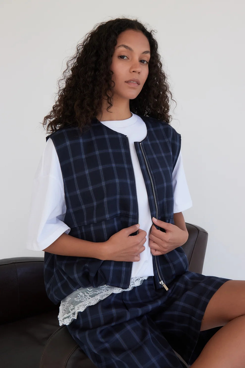 Nona jacket navy checks