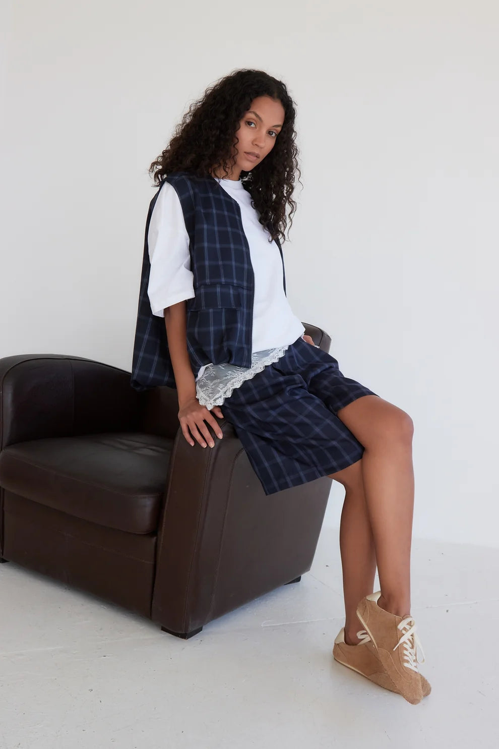 Nona jacket navy checks