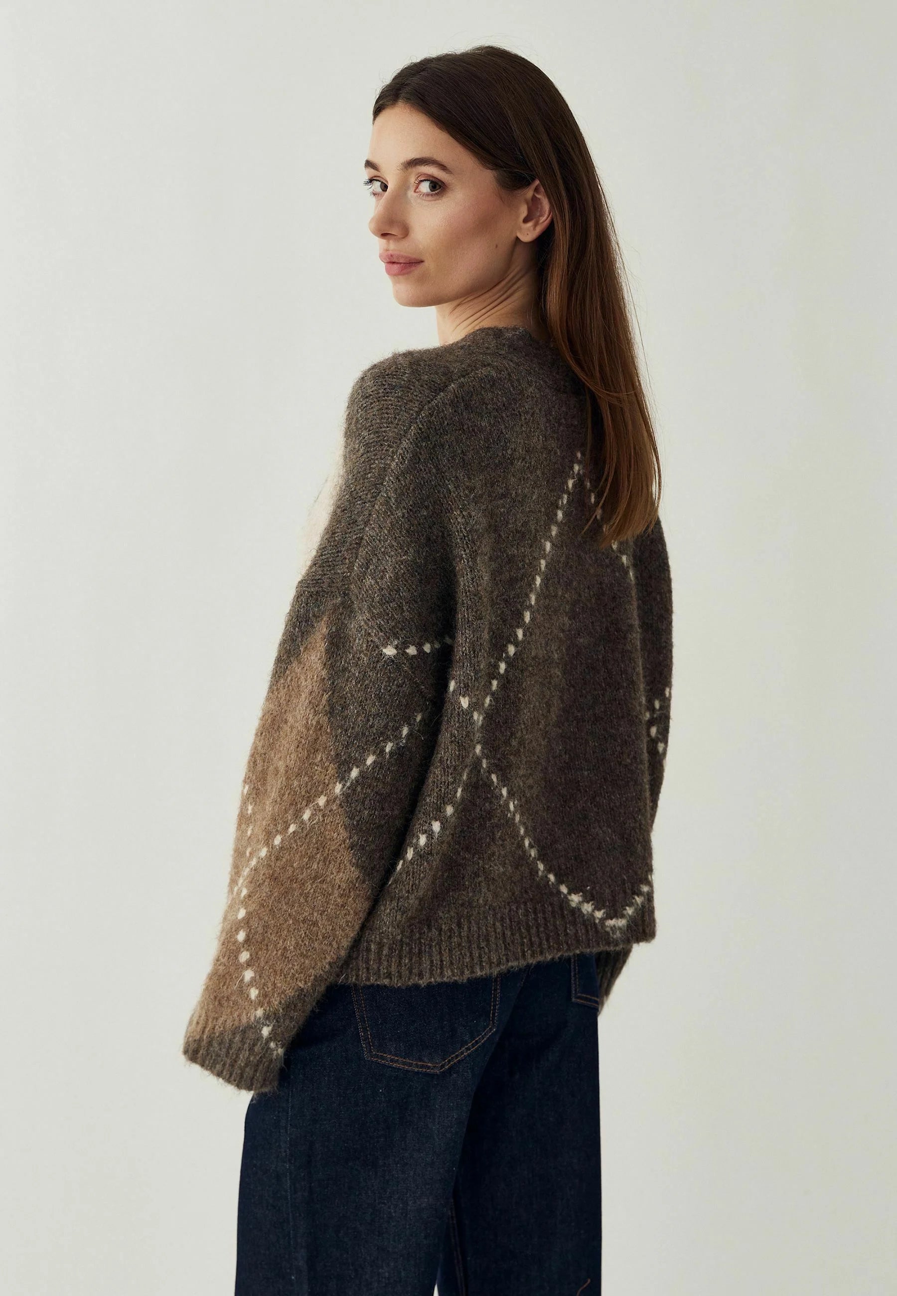 N-laiana knit cardigan ash brown
