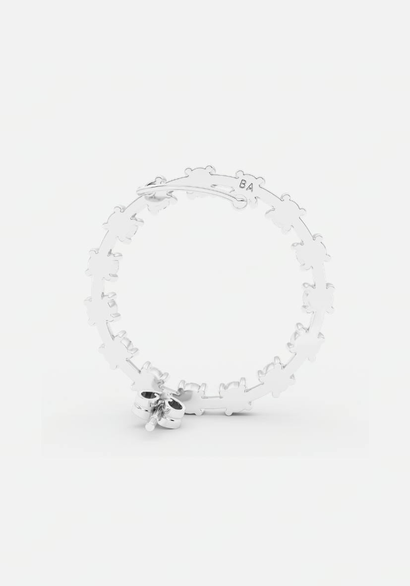 Ray diamond earstud silver