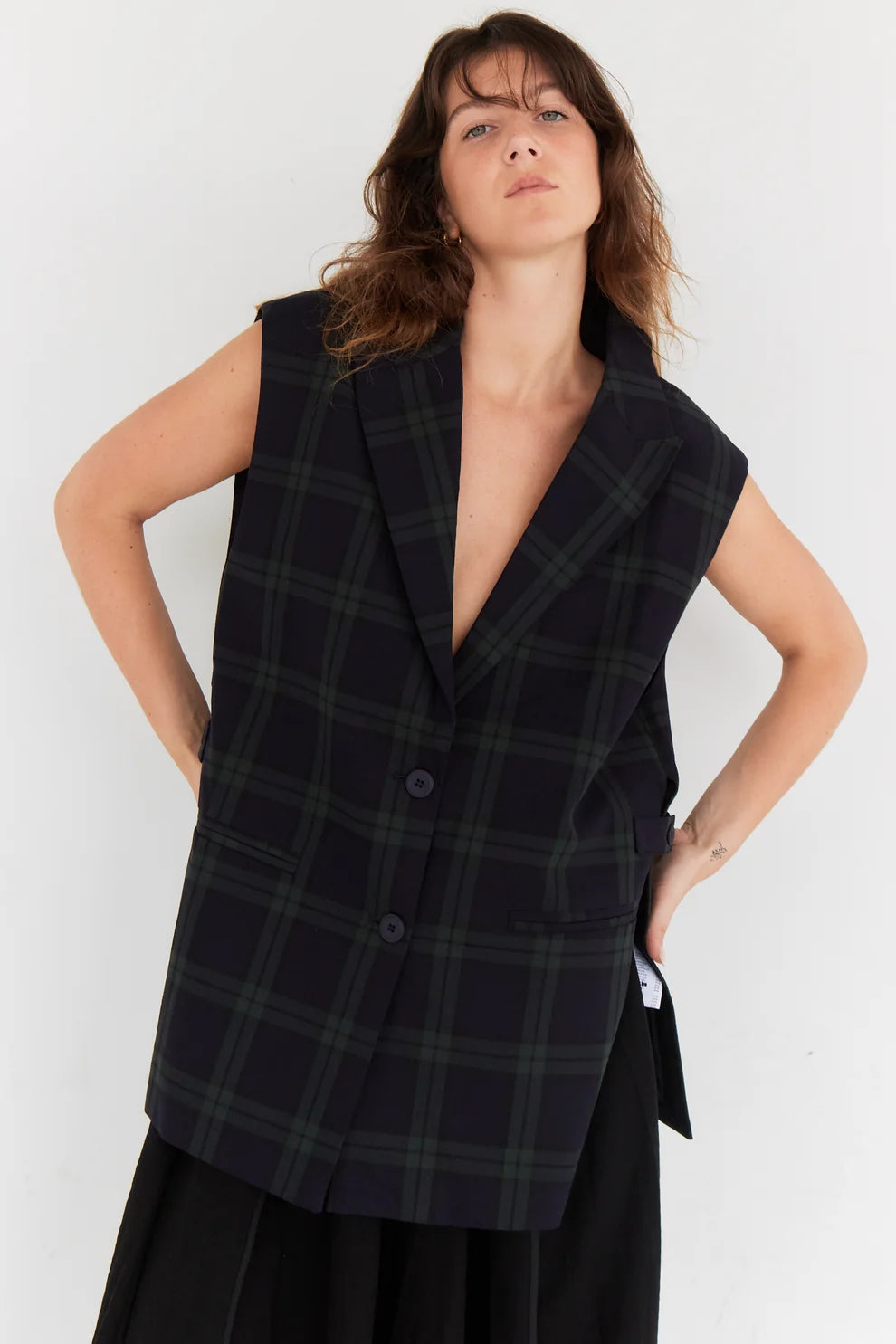 Nea sleeveless jacket checks