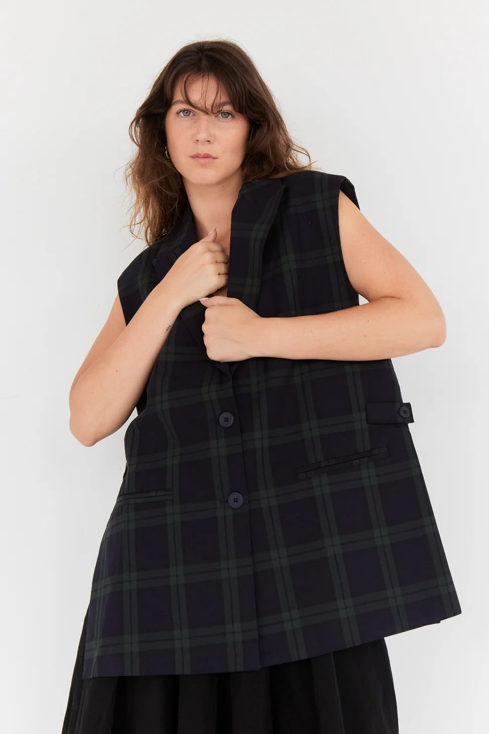Nea sleeveless jacket checks