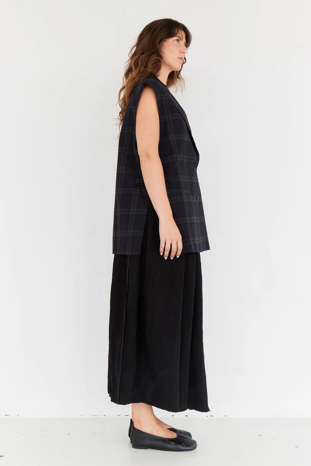Nea sleeveless jacket checks