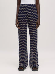 Finn trousers black cream stripes
