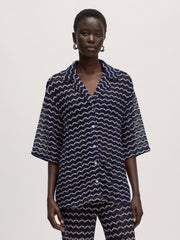 Karlotta shirt black cream stripes