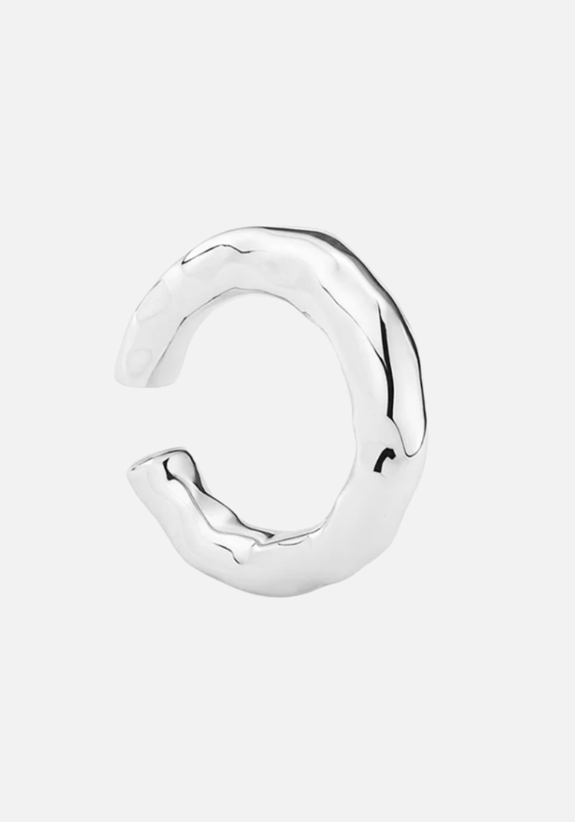 Chunky Kos Molten Earcuff Silver