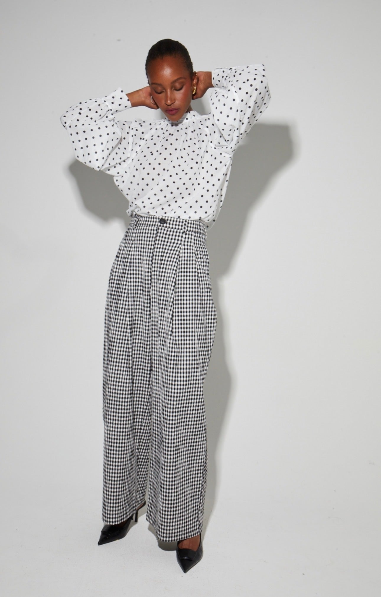 Blouse ilona polka dot white
