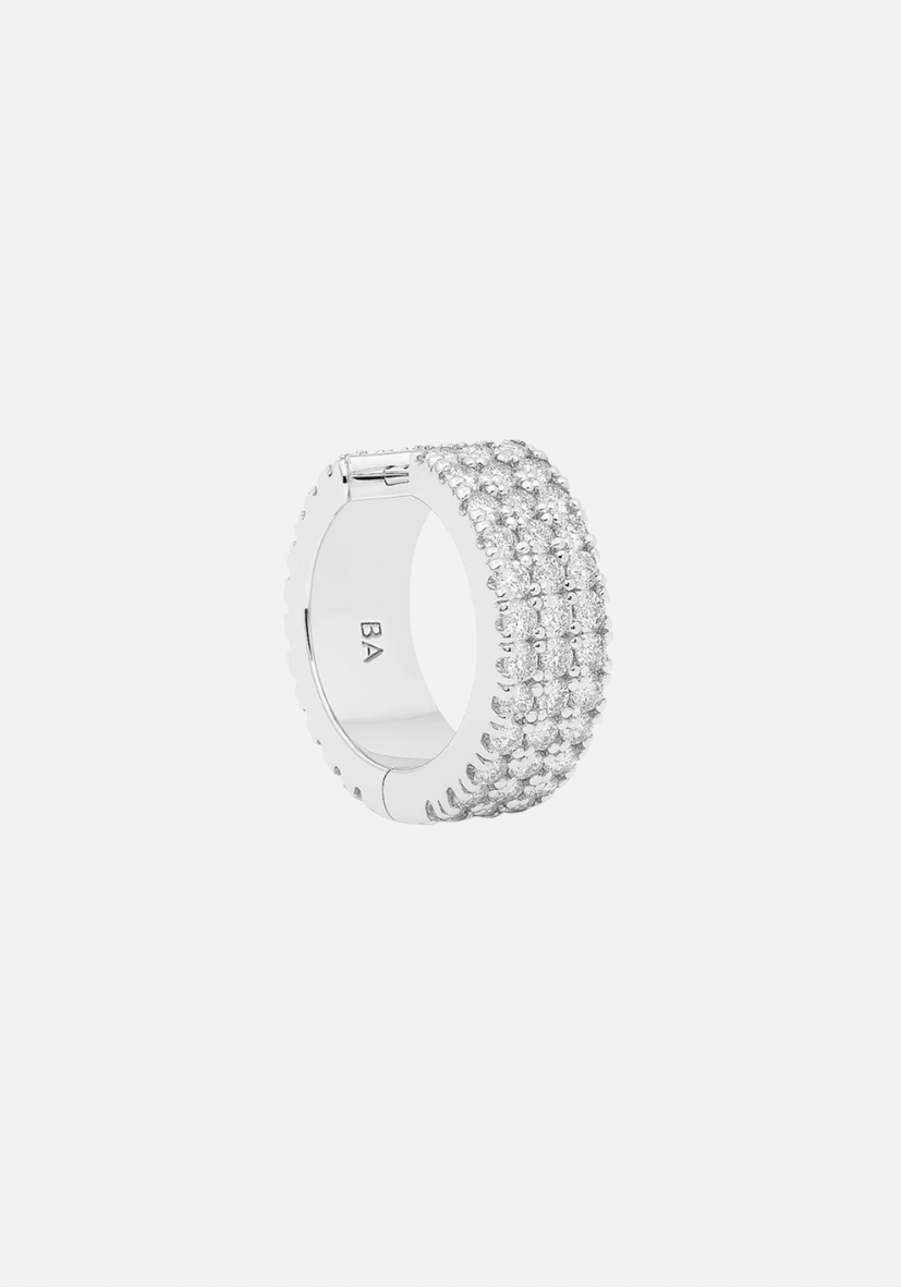 Flat Diamond Earring Silver