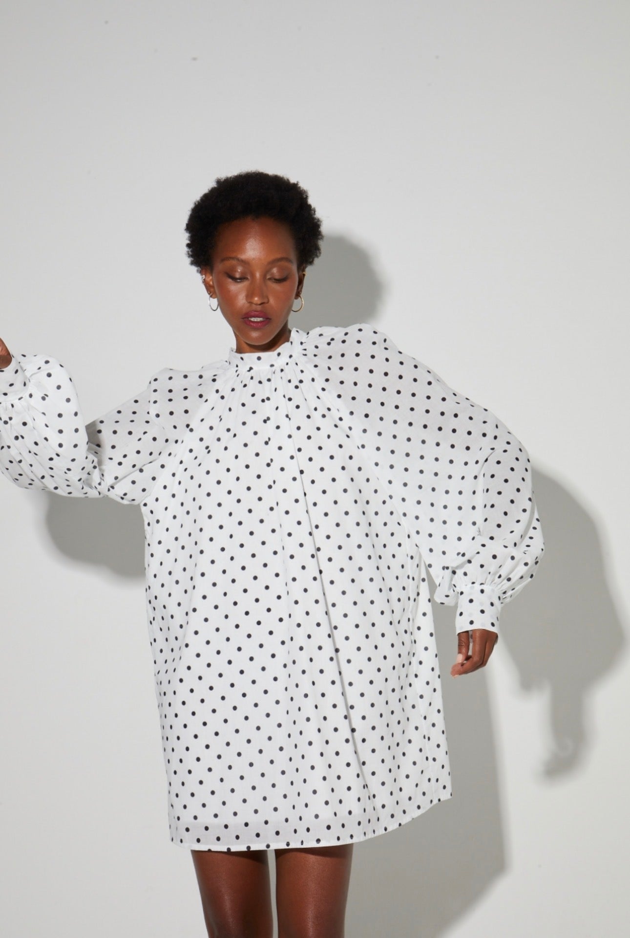 Dress ilona polka dot white