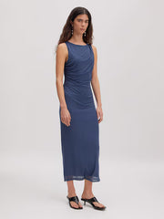 Noura dress grey blue