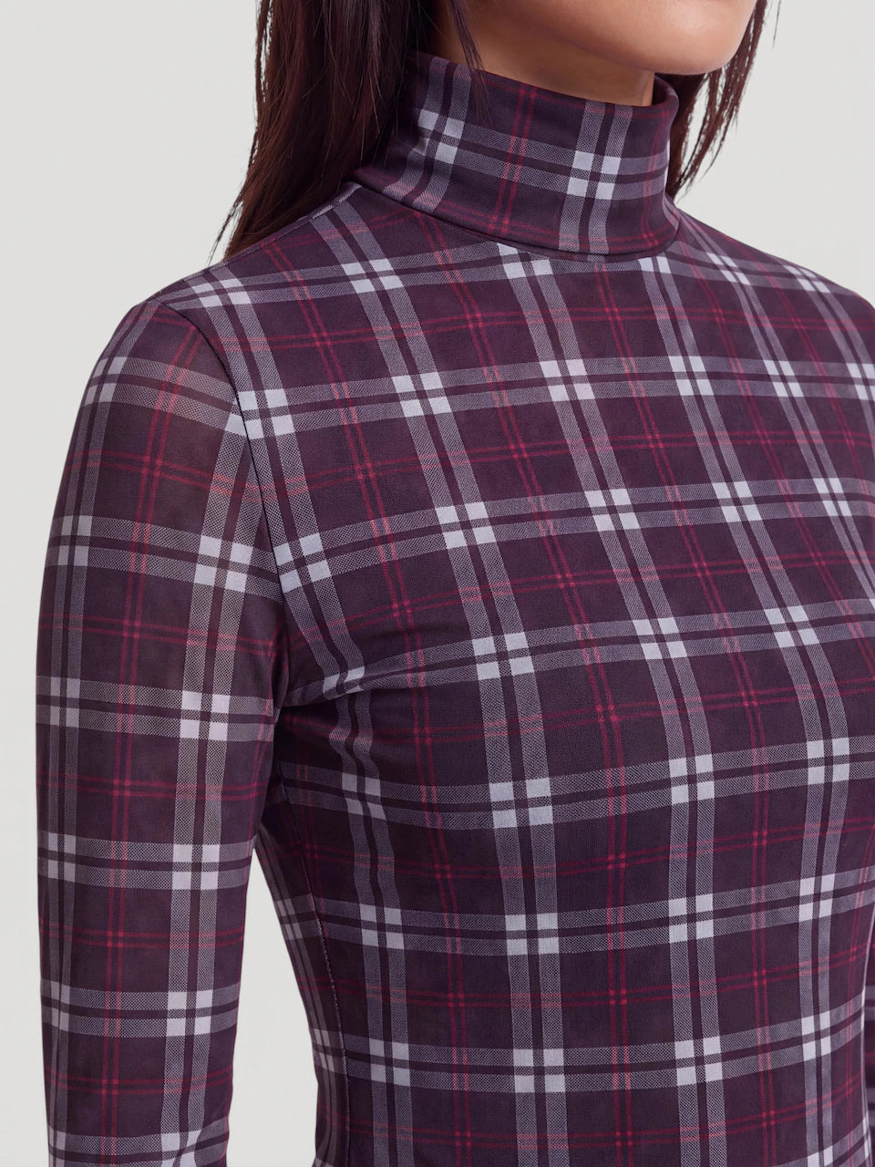Fiore longsleeve barbados cherry checks