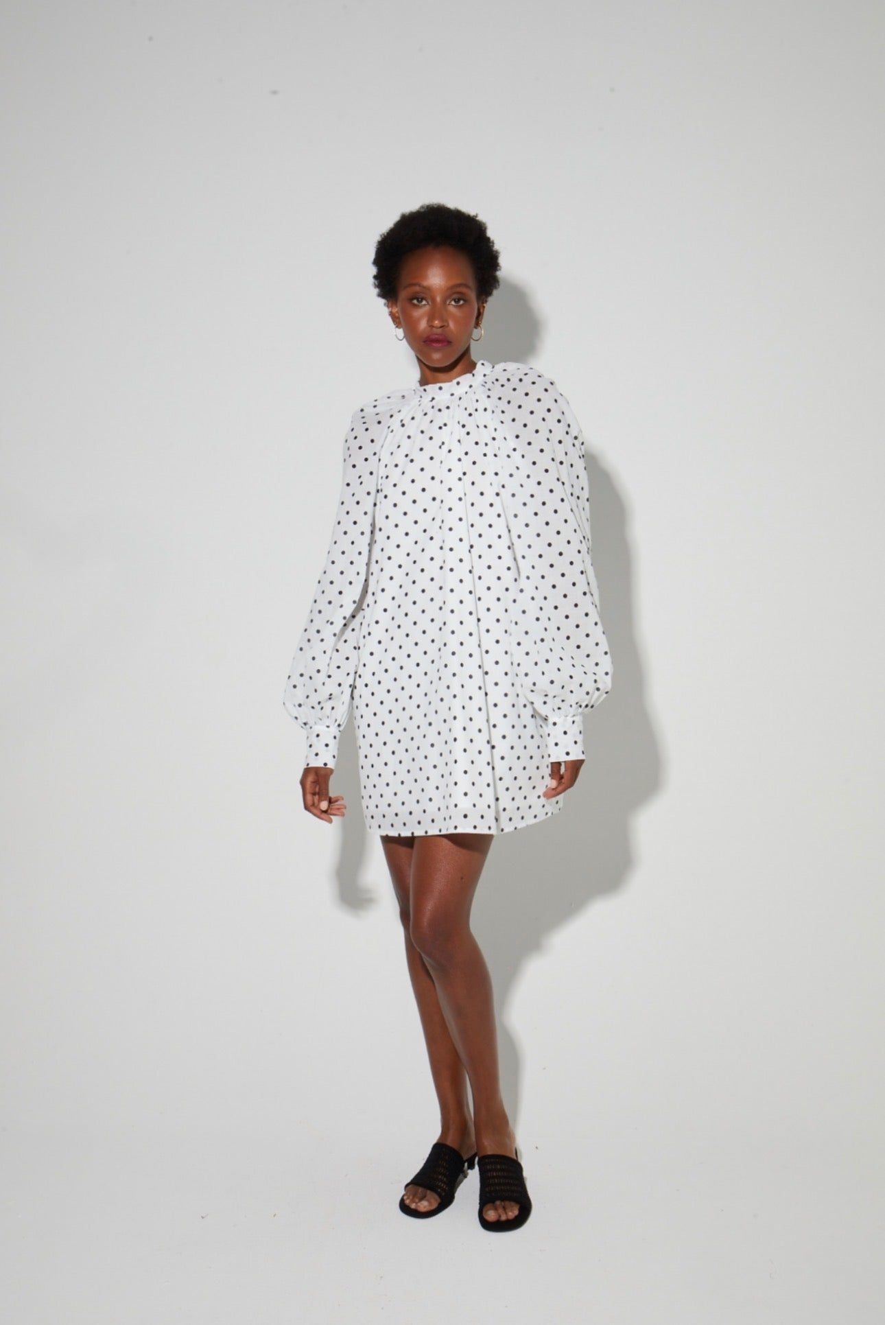 Dress ilona polka dot white