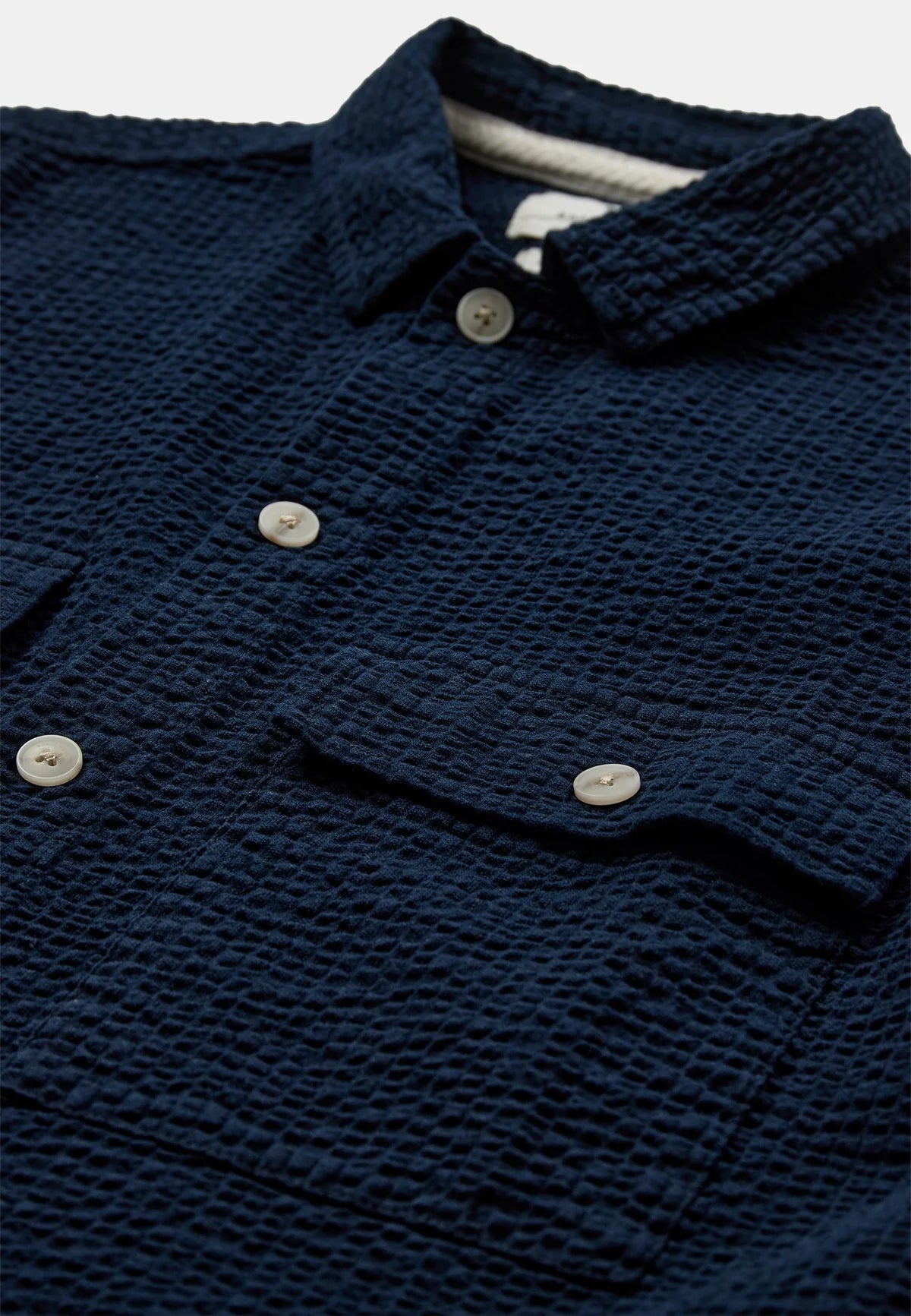 Akotto Seersucker SS Overshirt Sky Captain