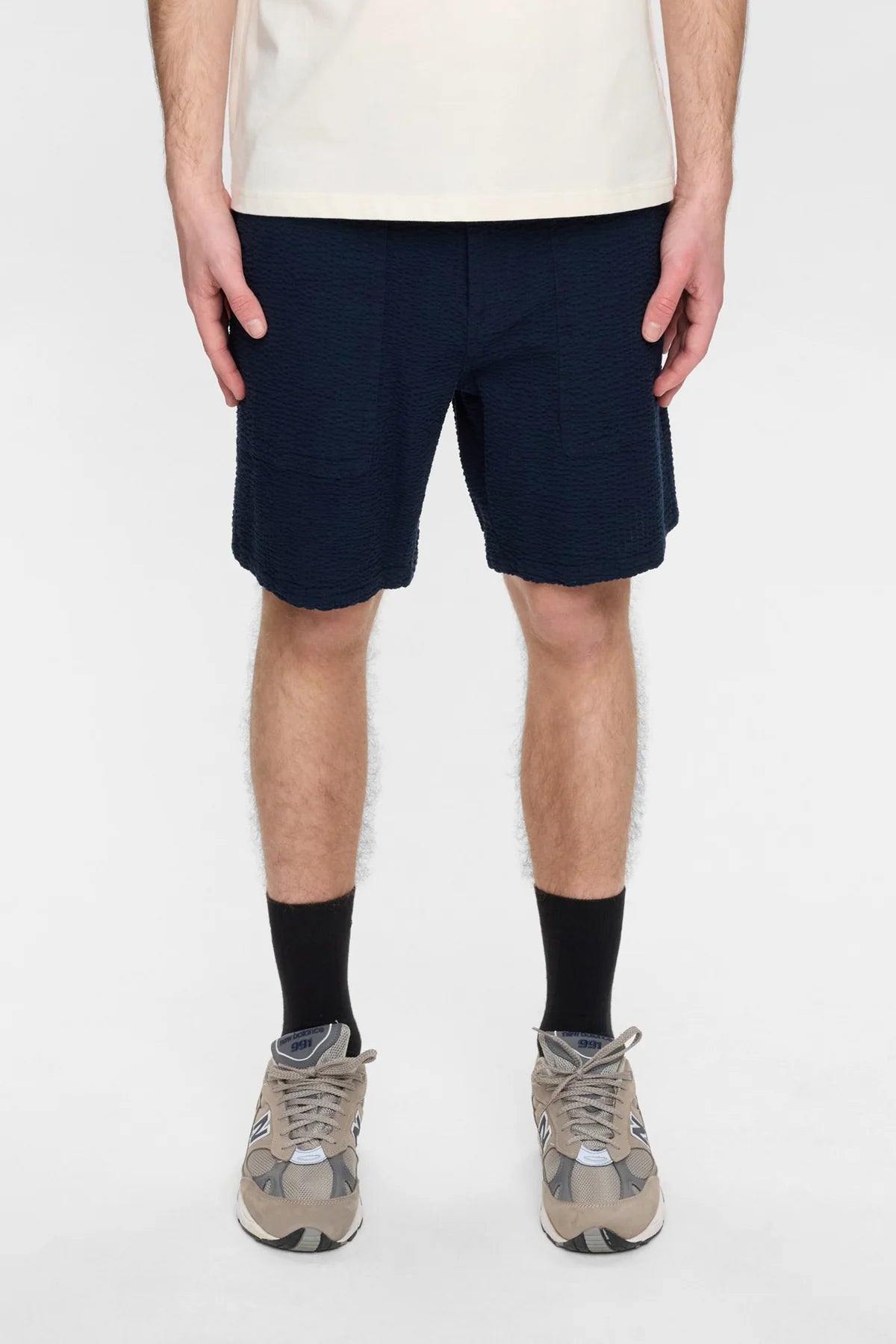 Akjan Seersucker Shorts Sky Captain