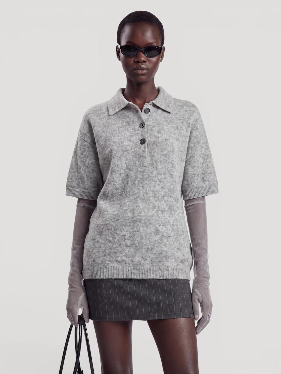 Callie polo shirt light grey