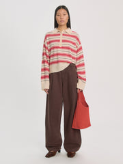 Gerit jumper vanilla red stripe