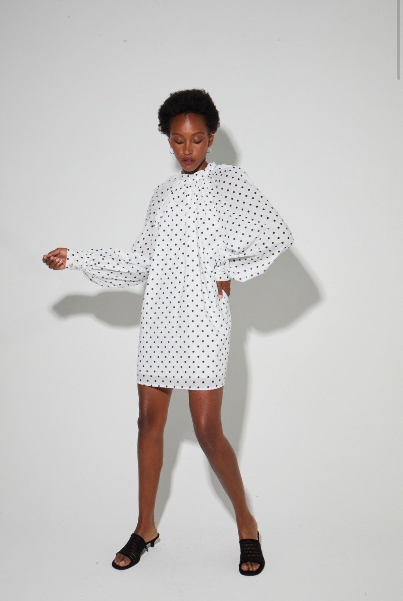 Dress ilona polka dot white