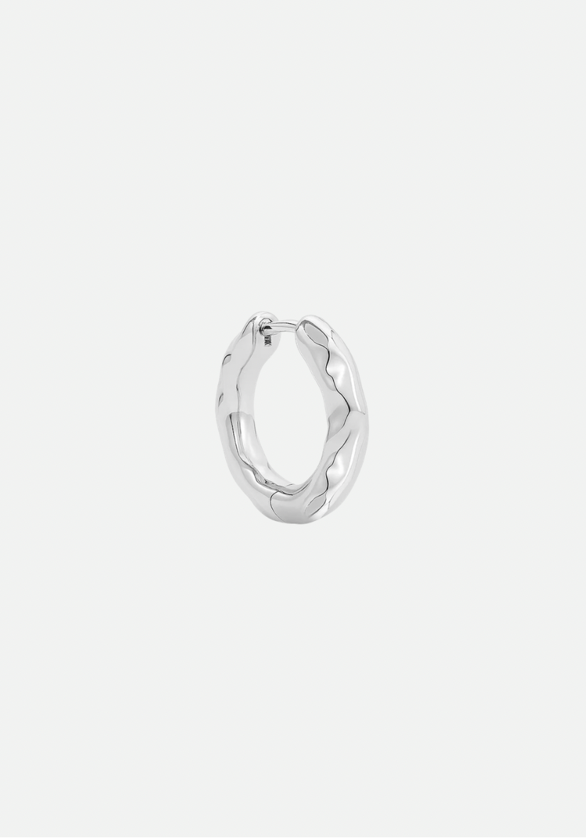 Chunky Kos Molten Earring Silver