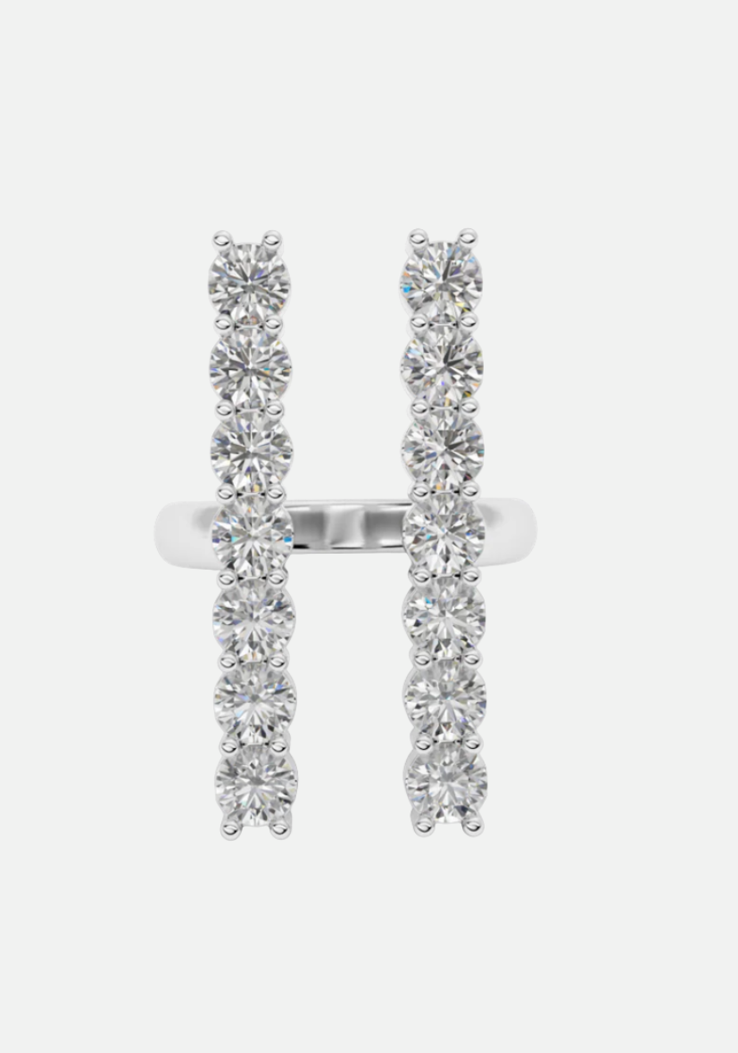 Iris Diamond Ring Silver