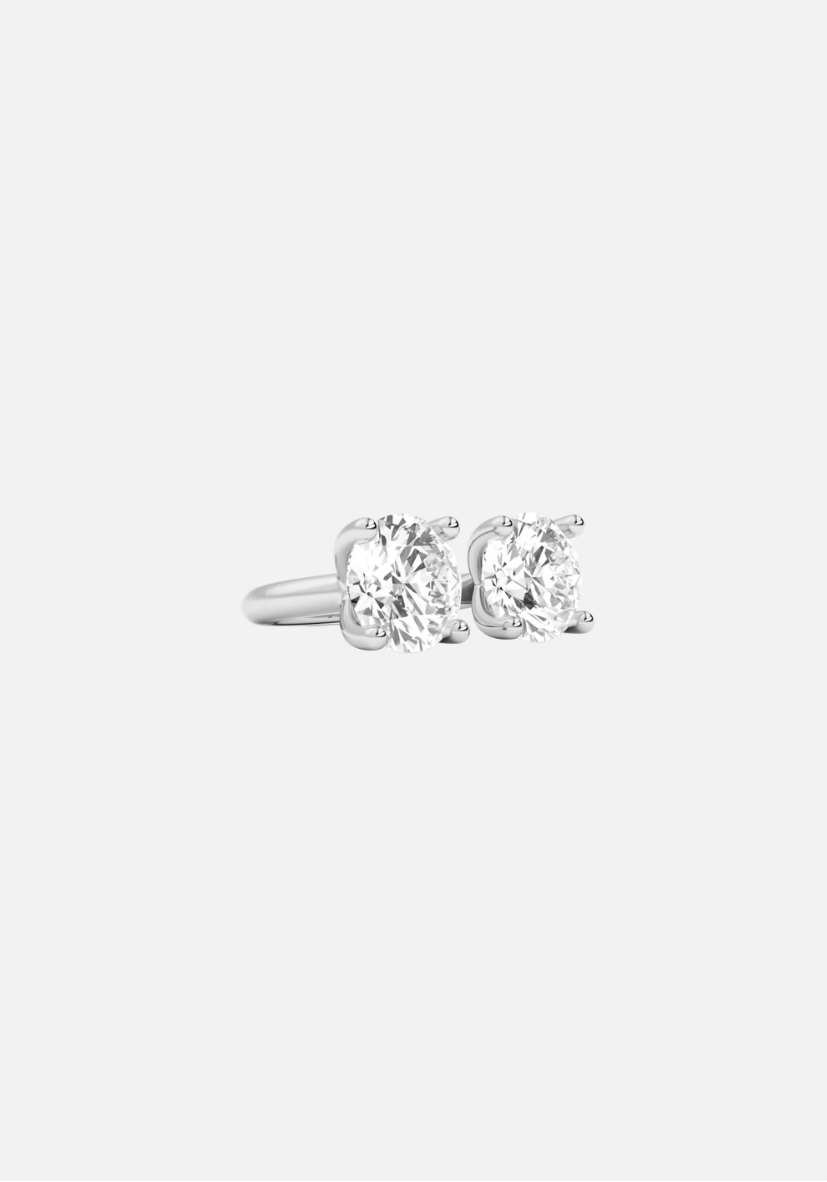 Double Diamond Ring Silver