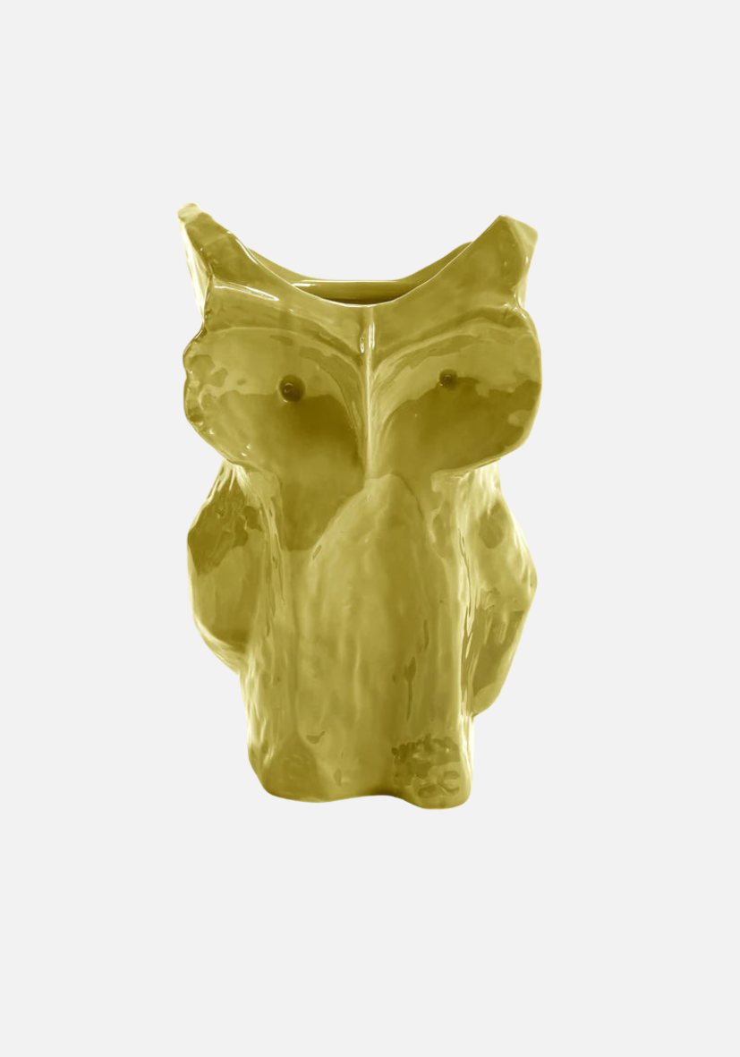 Owl vase yellow