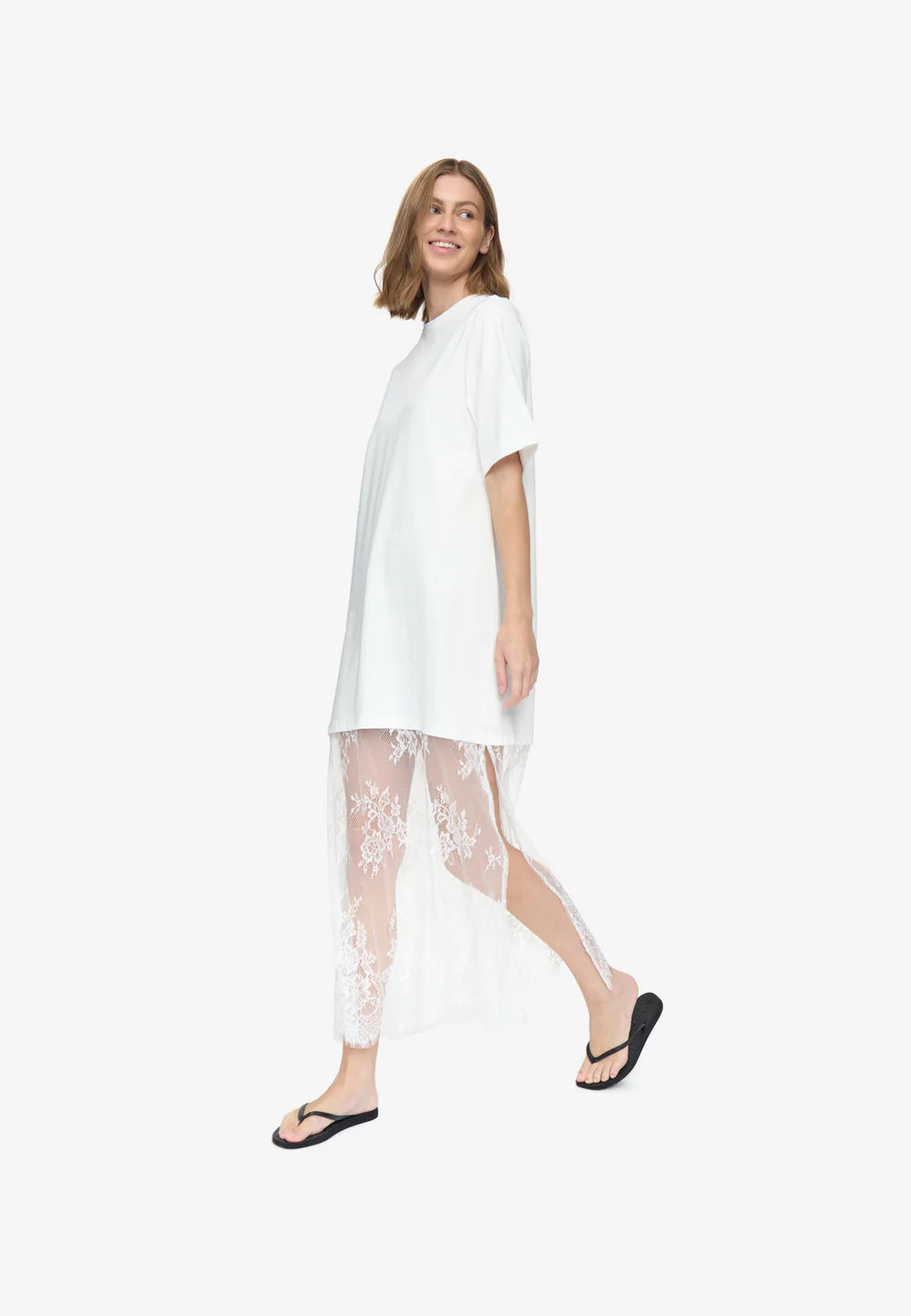 Cambria Tee Dress White