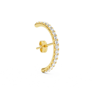 Long diamond hug earstud gold