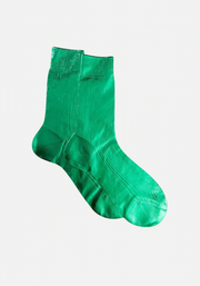 One ribbed laminted sock emerald