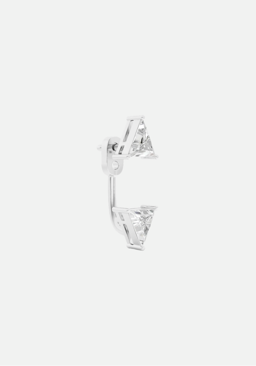 Triangle Jacket Earstud Silver