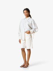 Addison denim shorts white