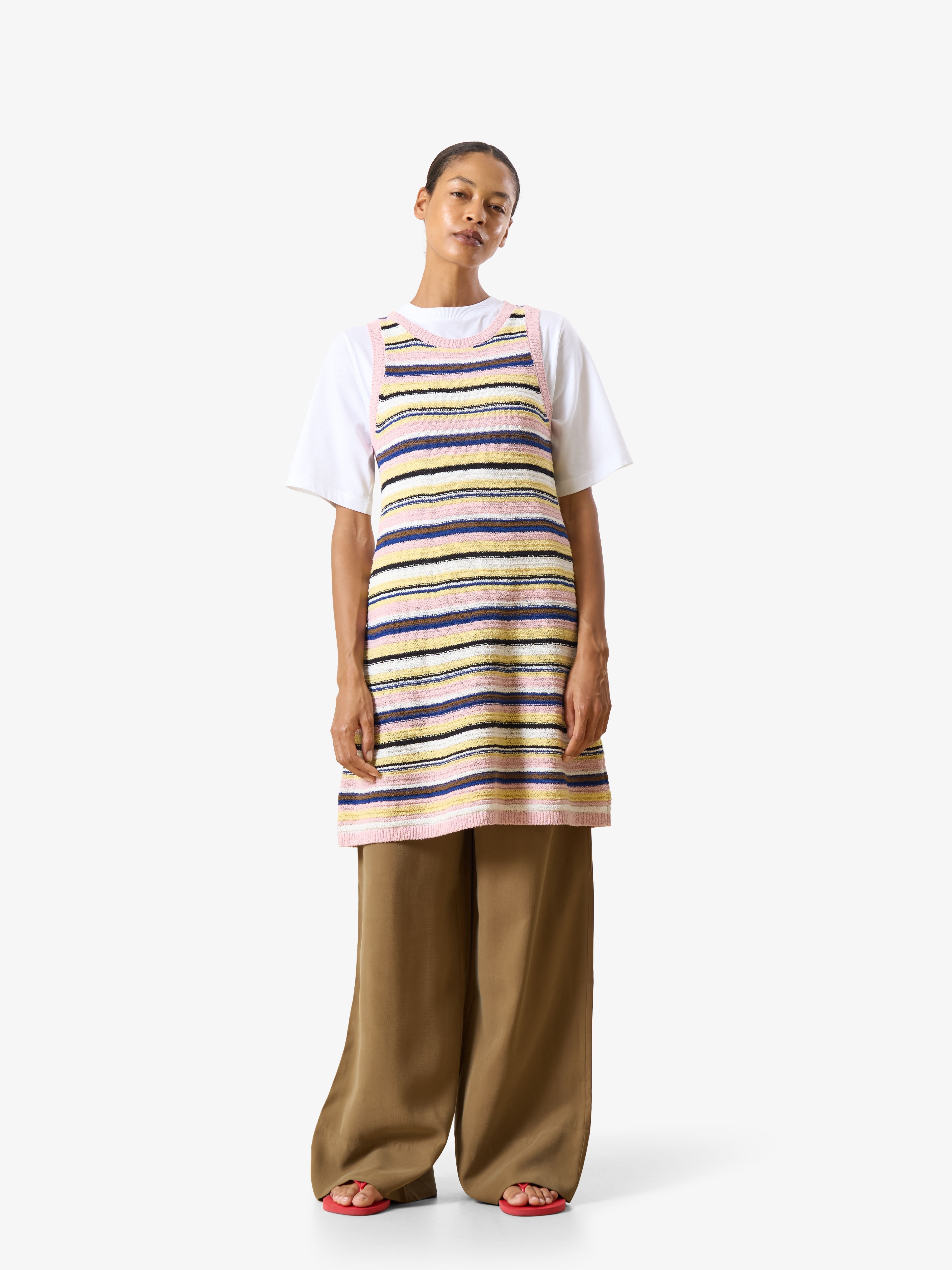 Arzu knit dress multi colour stripe