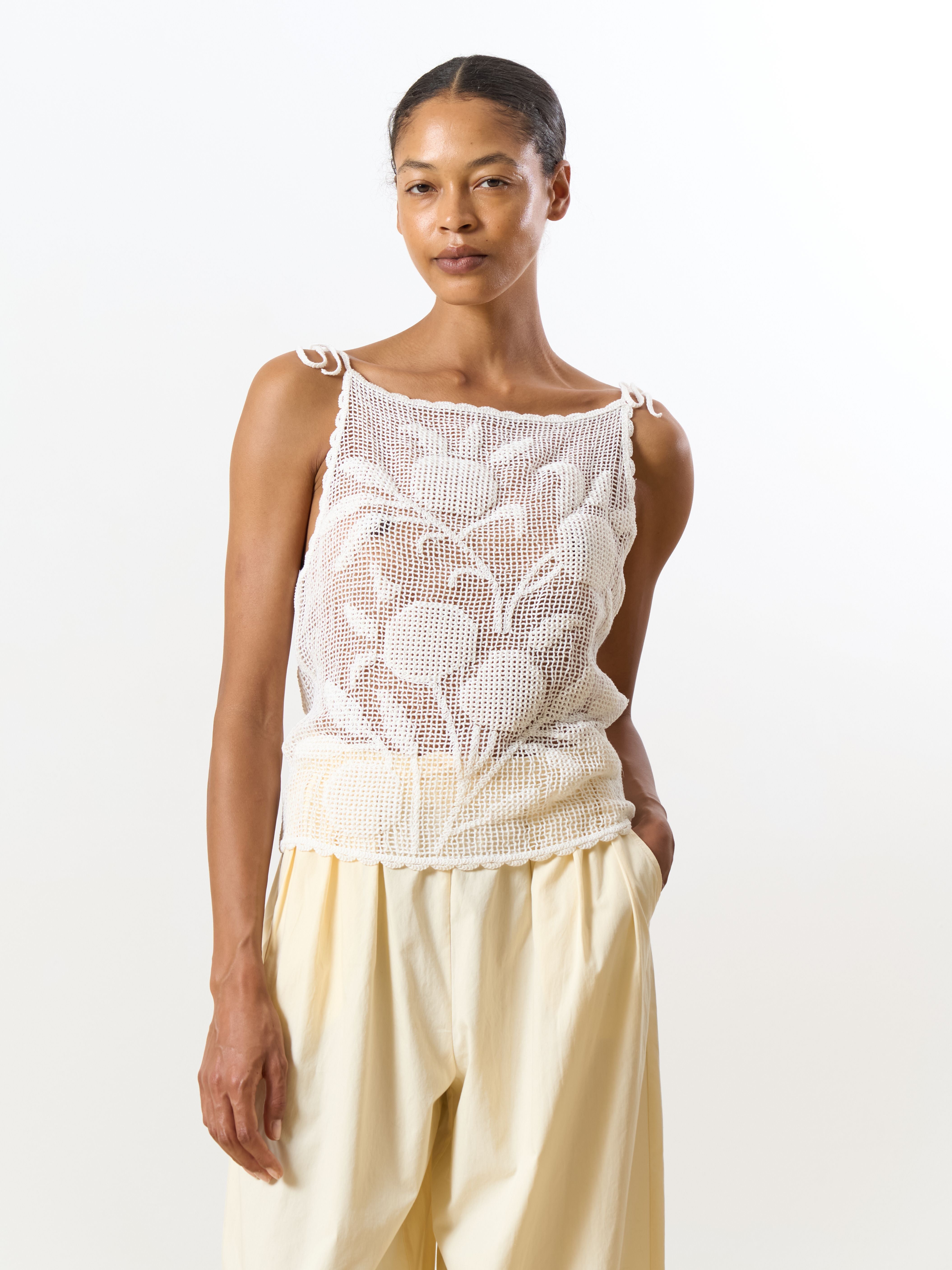 Nilo Crochet top optic white