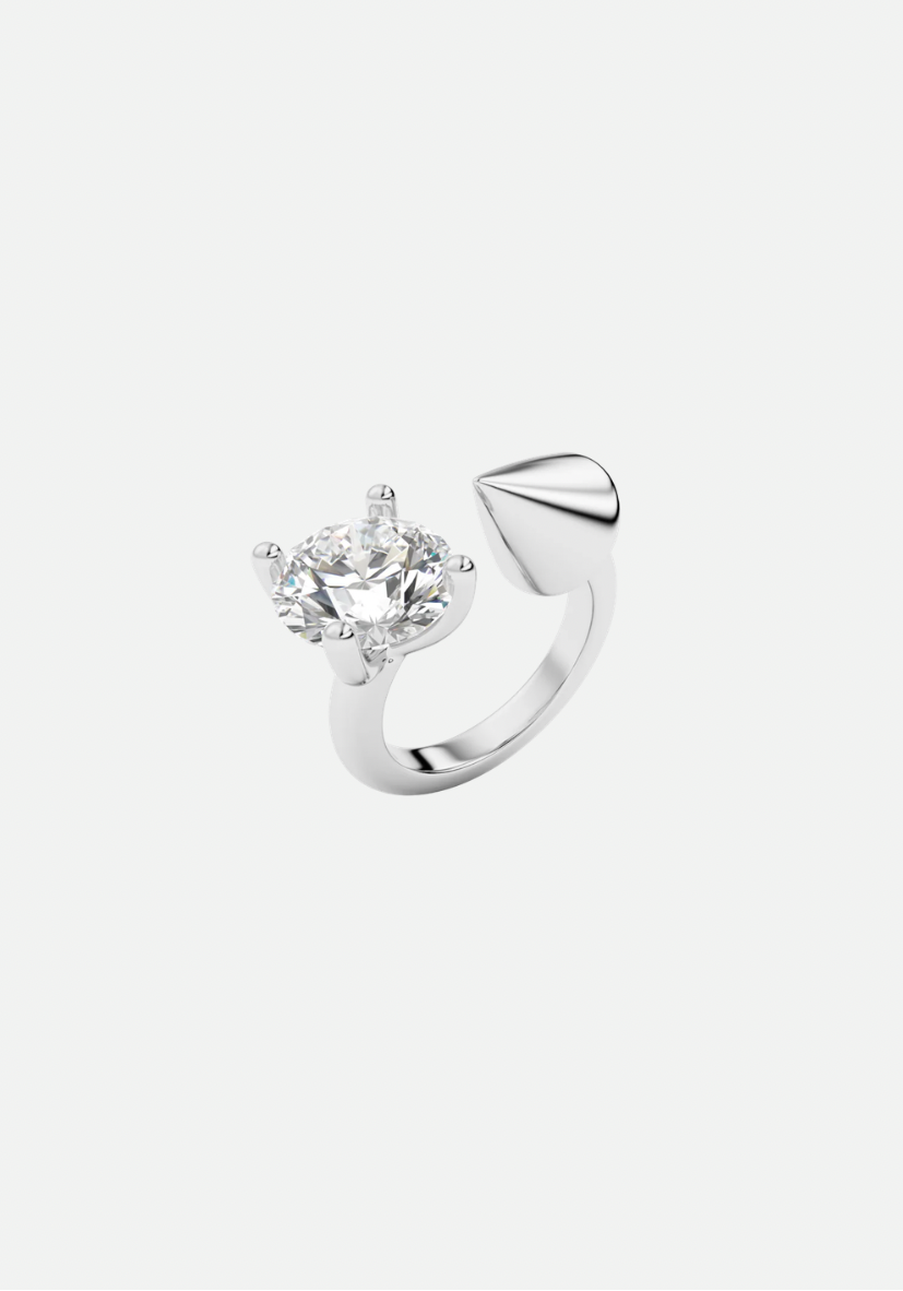 Spike Diamond Ring Silver
