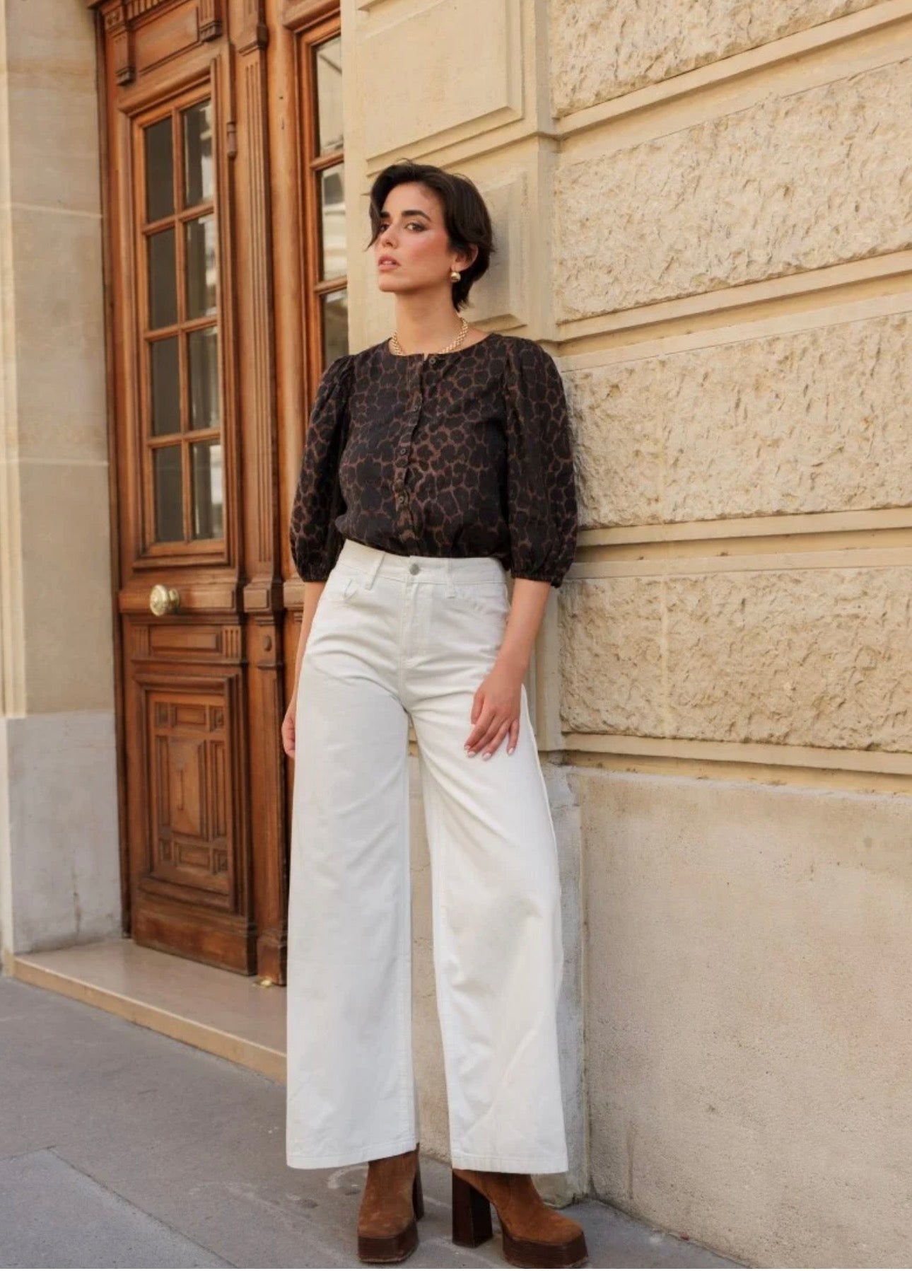 Giovani jeans wide legs white