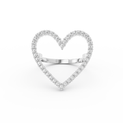 Heart diamond ring silver