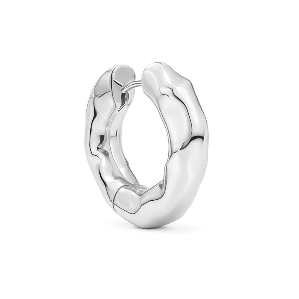 Chunky Kos Molten Earring Silver