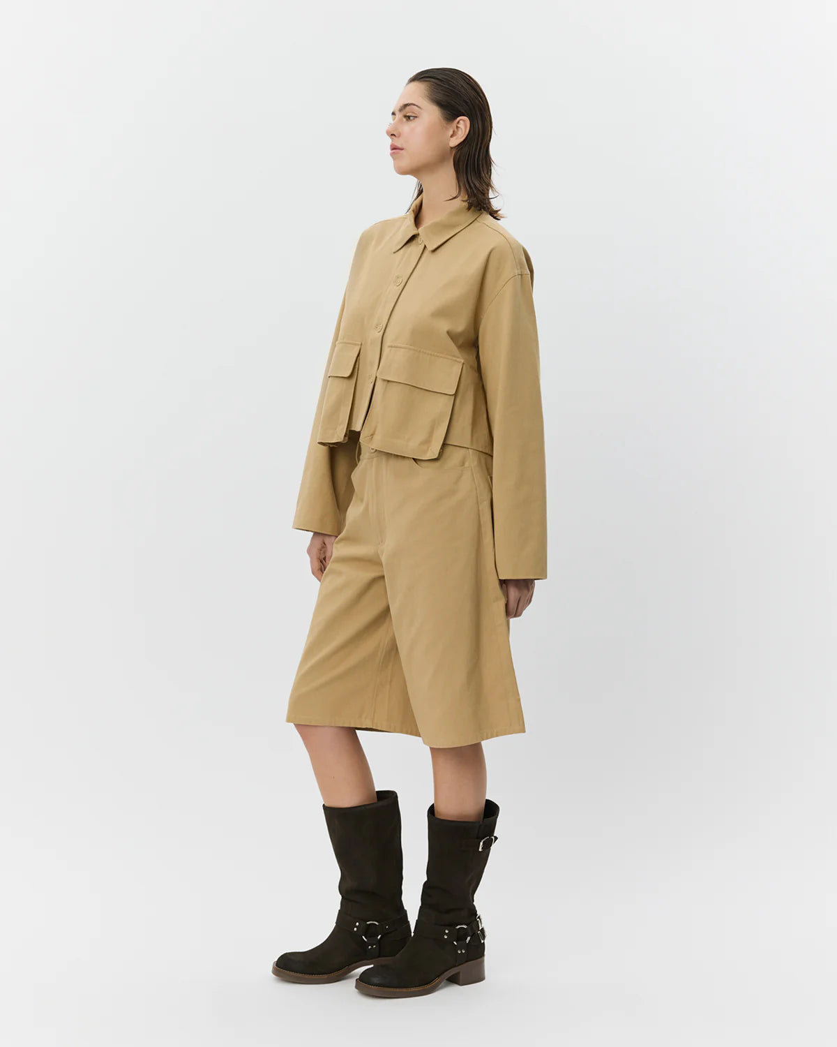 Larksw Short Shirt Jacket Camel