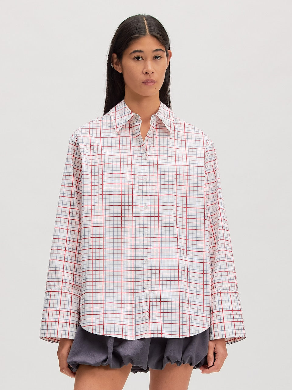 Juri Shirt white red checkered
