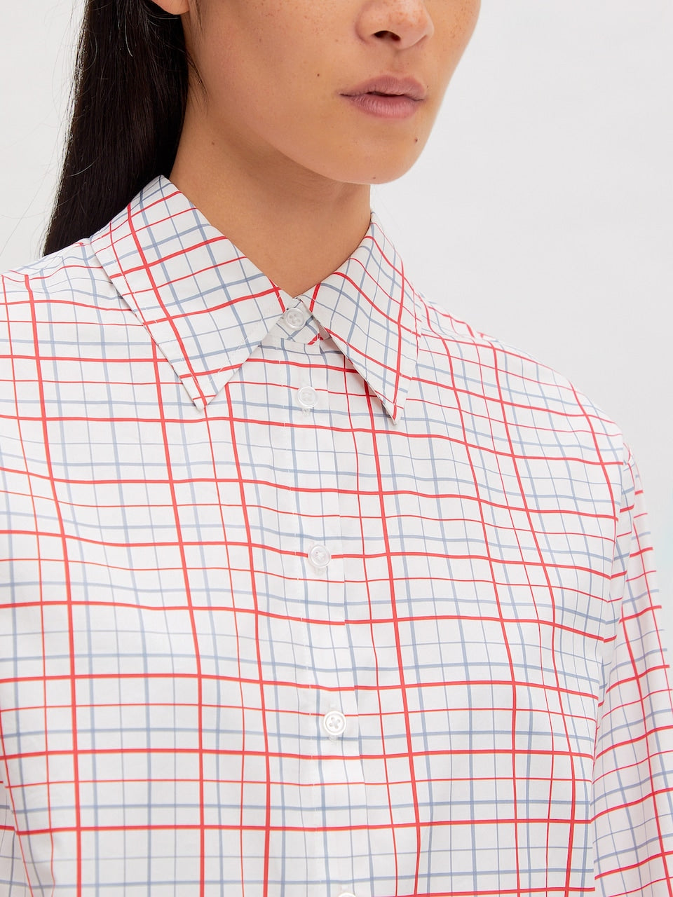 Juri Shirt white red checkered