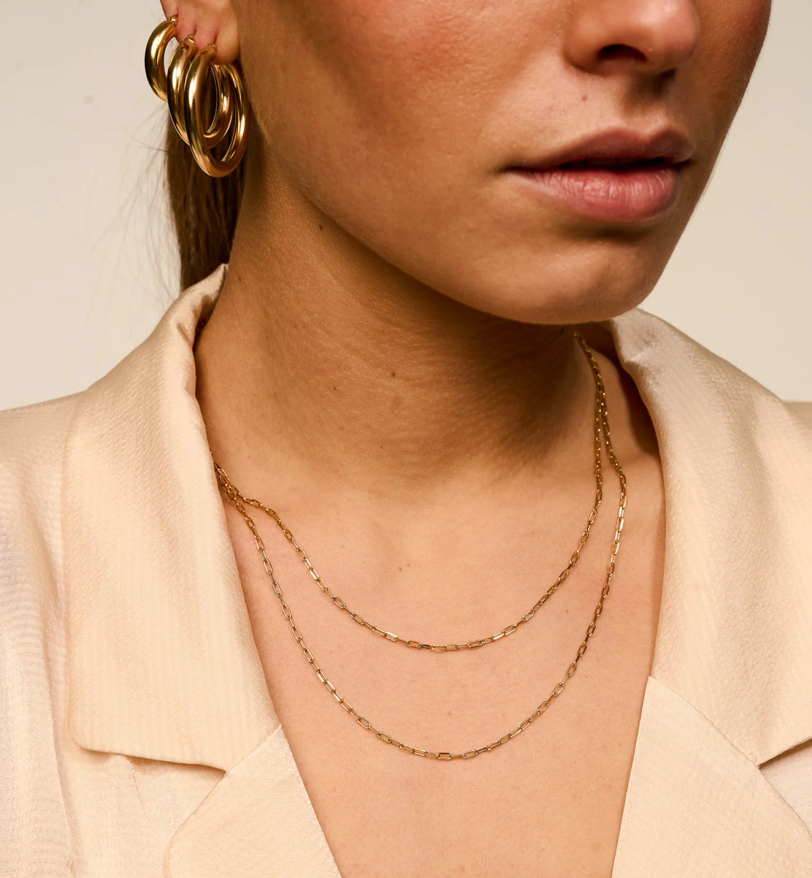 Link Plain Necklace Gold Plated