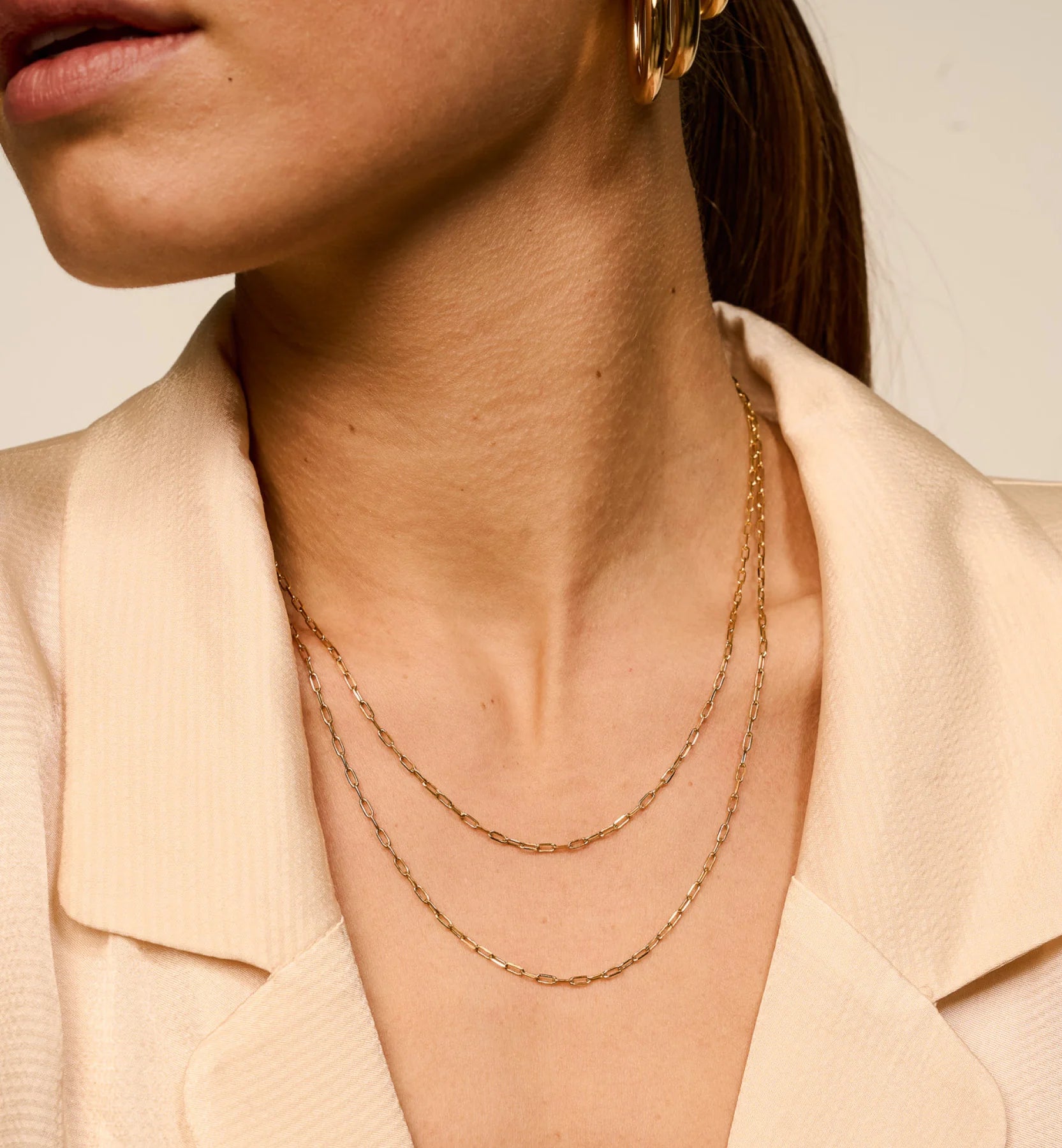 Link Plain Necklace Gold Plated
