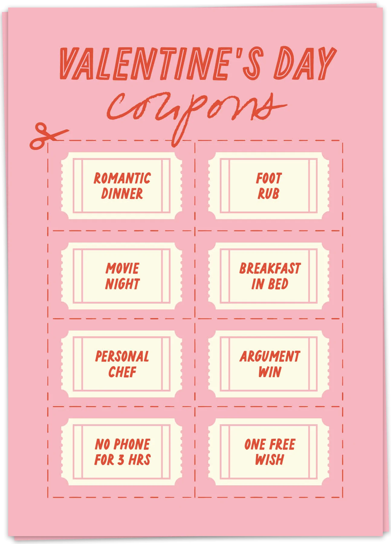 v day coupons card