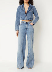 Vika cc long wide seam jeans denim blue
