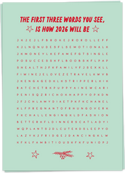 first three words card