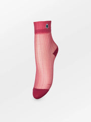 Bloomy Sheer Sock Red